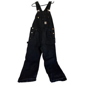 Carhartt R01-M Duck Bib Overalls 32x30 Navy Relaxed Fit